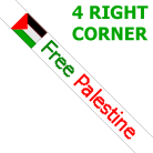 FREE PALESTINE -  Right corner banner