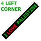 I LOVE PALESTINE - Black left corner banner
