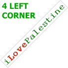 I LOVE PALESTINE - White left corner banner